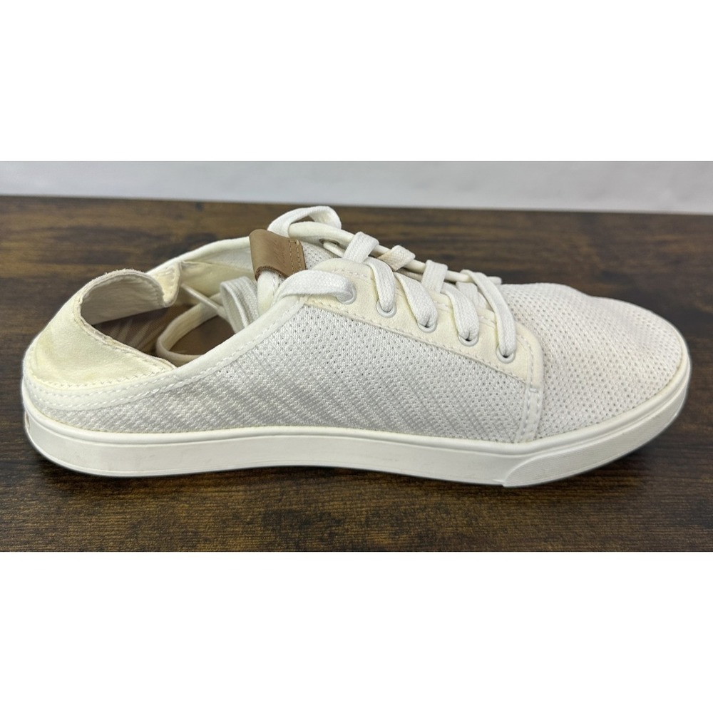 Olukai Pehuea Li Convertible Sneaker Lace Up Knit White Shoes Women's Size 9.5 - Picture 3 of 16